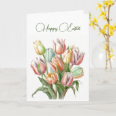 Pastel Watercolor Tulips Pastel Happy Oaster Karte (Gelbe Blume)