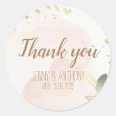 Pastel Watercolor Vielen Dank Runder Aufkleber (Vorderseite)