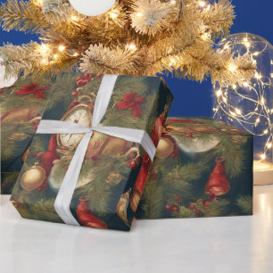 Pastel Watercolor Viktorianische Weihnachtsschmuck Geschenkpapier