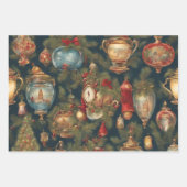 Pastel Watercolor Viktorianische Weihnachtsschmuck Geschenkpapier Set (Vorderseite 3)