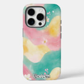 Pastel Watercolor Waves und Blume Case-Mate iPhone Hülle (Rückseite)