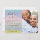 Pastel Watercolor Wedding Foto Einladung (Vorderseite)