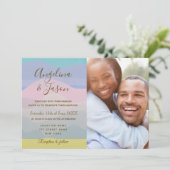 Pastel Watercolor Wedding Foto Einladung (Stehend Vorderseite)