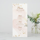 Pastel Watercolor Wedding Menu (Stehend Vorderseite)