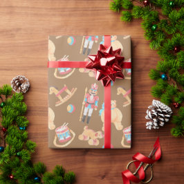 Pastel Watercolor Weihnachtsspielzeug Geschenkpapier