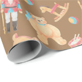 Pastel Watercolor Weihnachtsspielzeug Geschenkpapier (Rolleneckpunkt)