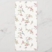 Pastel Watercolor Wildblume Wedding Menu Menükarte (Rückseite)