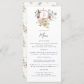 Pastel Watercolor Wildblume Wedding Menu Menükarte (Vorne/Hinten)