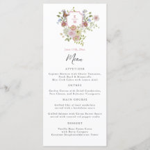 Pastel Watercolor Wildblume Wedding Menu
