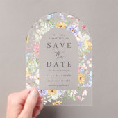 Pastel Watercolor Wildflower Wedding Save The Date Acryleinladungen (Insitu (Handheld))