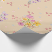 Pastel Watercolor Wildflower Wrapping Paper Geschenkpapier (Ecke)