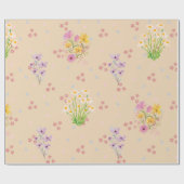 Pastel Watercolor Wildflower Wrapping Paper Geschenkpapier (Flach)