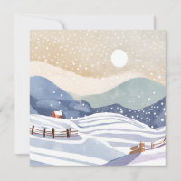 Pastel Watercolor Winter Hills Kabine