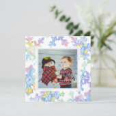 Pastel Watercolor Winter Snowflake Foto Weihnachte (Stehend Vorderseite)