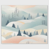 Pastel Watercolor Winterwaldmuster Geschenkpapier (Flach)