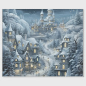 Pastel Watercolor Winterwaldmuster Geschenkpapier (Flach)