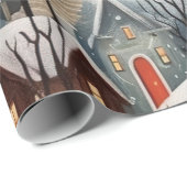 Pastel Watercolor Winterwaldmuster Geschenkpapier (Rolleneckpunkt)