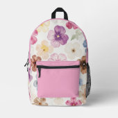 Pastel Watercolour Floral  Bedruckter Rucksack (Vorderseite)