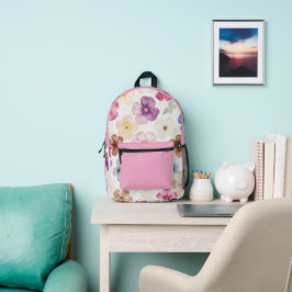 Pastel Watercolour Floral Bedruckter Rucksack