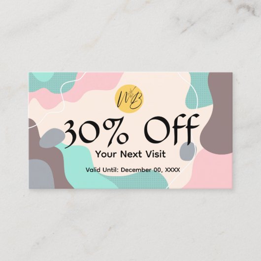 Pastel Wave Modern Restaurant Qr Code Menü und Rabattkarte (Vorderseite)