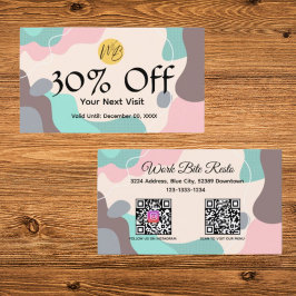 Pastel Wave Modern Restaurant Qr Code Menü und Rabattkarte