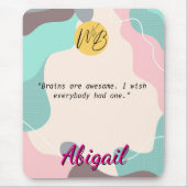 Pastel Wave Personalisiert Name Office Logo School Mousepad (Vorne)