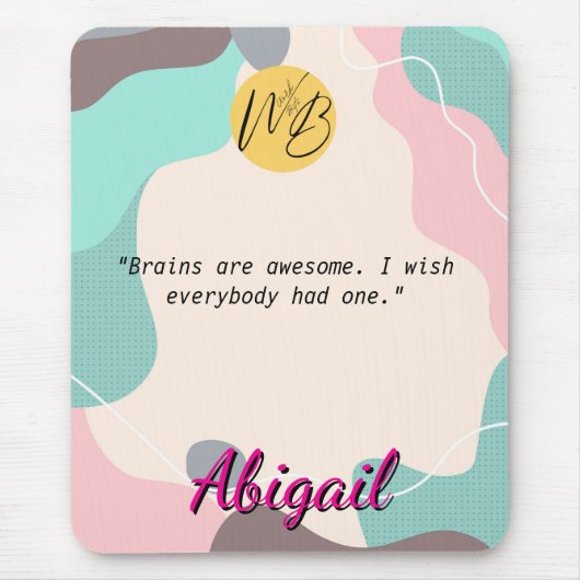 Pastel Wave Personalisiert Name Office Logo School Mousepad (Vorne)