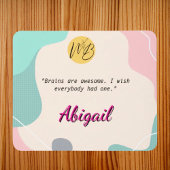 Pastel Wave Personalisiert Name Office Logo School Mousepad