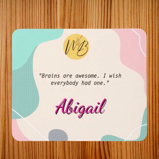 Pastel Wave Personalisiert Name Office Logo School Mousepad
