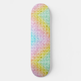 Pastel Wave Rainbow Colors Skate Deck Skateboard
