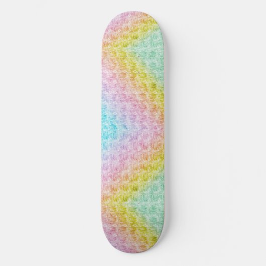 Pastel Wave Rainbow Colors Skate Deck Skateboard (Vorderseite)