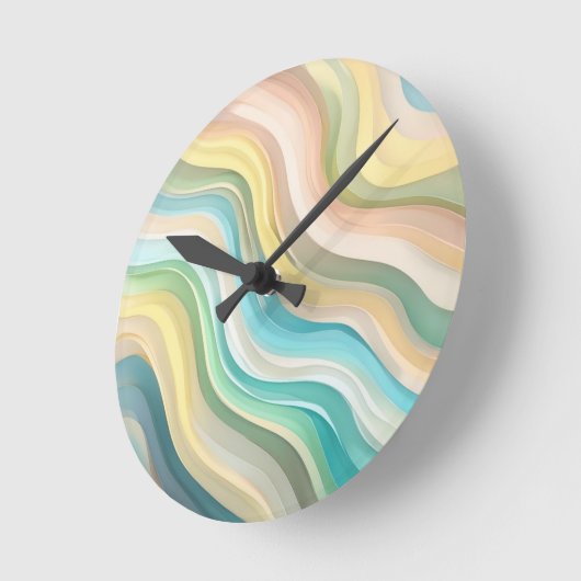 Pastel Wave Wall Clock Runde Wanduhr (Winkel)
