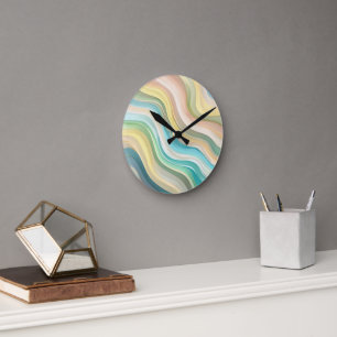 Pastel Wave Wall Clock Runde Wanduhr