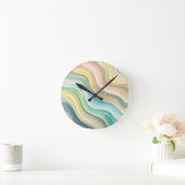 Pastel Wave Wall Clock Runde Wanduhr (Zuhause)