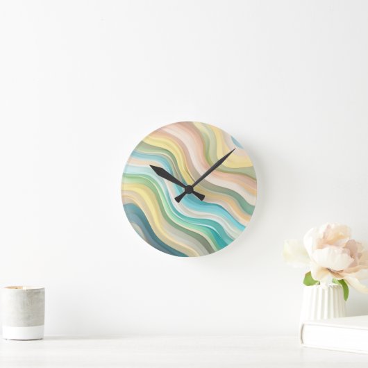 Pastel Wave Wall Clock Runde Wanduhr (Zuhause)