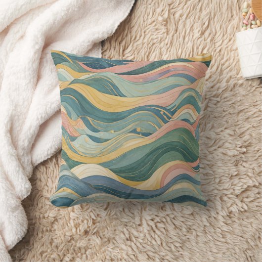 Pastel Waves Kissen (Decke)
