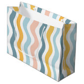 Pastel Wavy Lines  Große Geschenktüte (Vorderseite Schrägansicht)