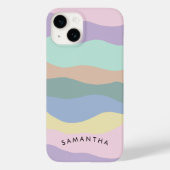 Pastel Wavy Muster Personalisiert Curvy Name Case-Mate iPhone Hülle (Rückseite)