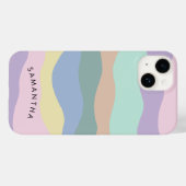 Pastel Wavy Muster Personalisiert Curvy Name Case-Mate iPhone Hülle (Rückseite (Horizontal))