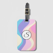 Pastel Wavy Pattern Background Gepäckanhänger (Vorderseite Vertikal)