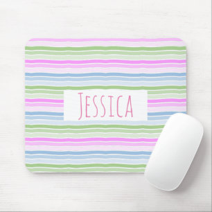 Pastel Wavy Streifen Moderne Personalisiert Mousepad
