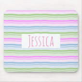 Pastel Wavy Streifen Moderne Personalisiert Mousepad (Vorne)