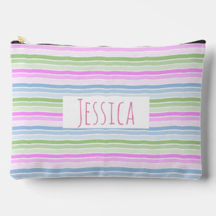 Pastel Wavy Streifen Moderne Personalisiert Zubehörtasche