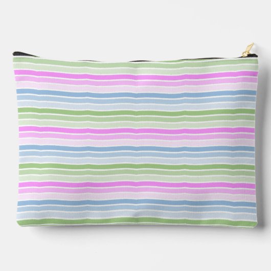 Pastel Wavy Streifen Moderne Personalisiert Zubehörtasche (Rückseite)