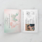 Pastel Wedding Destination Passport Weltkarte Invi Einladung (Innenseite)