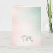 Pastel Wedding Destination Passport Weltkarte Invi Einladung (Rückseite)
