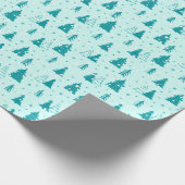 Pastel Weihnachtsbaum Falling Snow Baby Blue Geschenkpapier (Ecke)