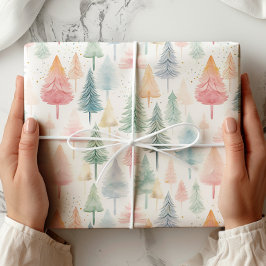 Pastel Weihnachtsbaum Wrapping Paper Geschenkpapier
