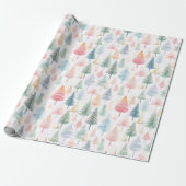 Pastel Weihnachtsbaum Wrapping Paper Geschenkpapier (Ungerollt)