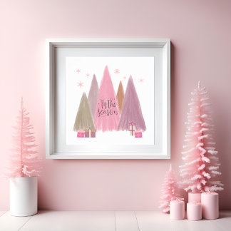 Pastel Weihnachtsbaumen 'Dies ist die Jahreszeit u Poster